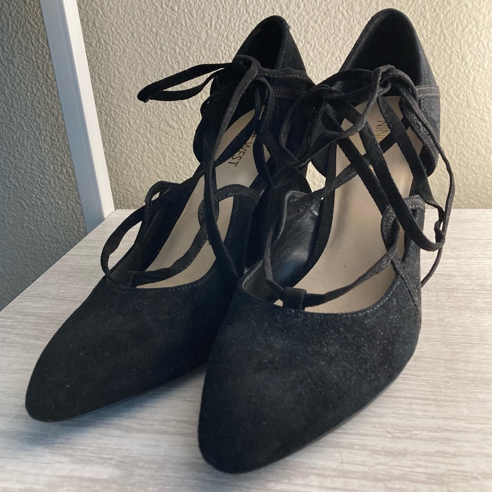 Nine West Lace Up Black Heel